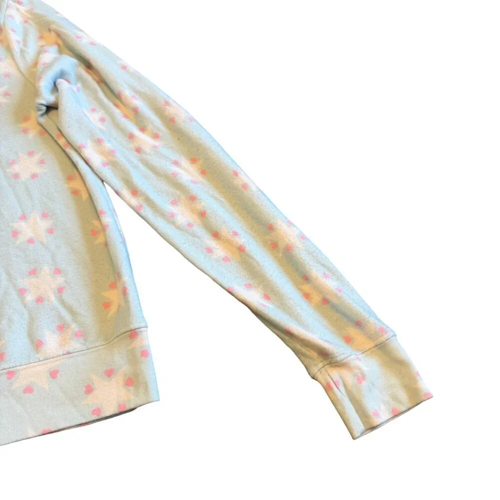 Wildfox Star Print Pullover Sweater Stretchy Pastel Comfy Cozy Size Small Womens